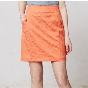 Anthropologie Embroidered Pencil Skirt